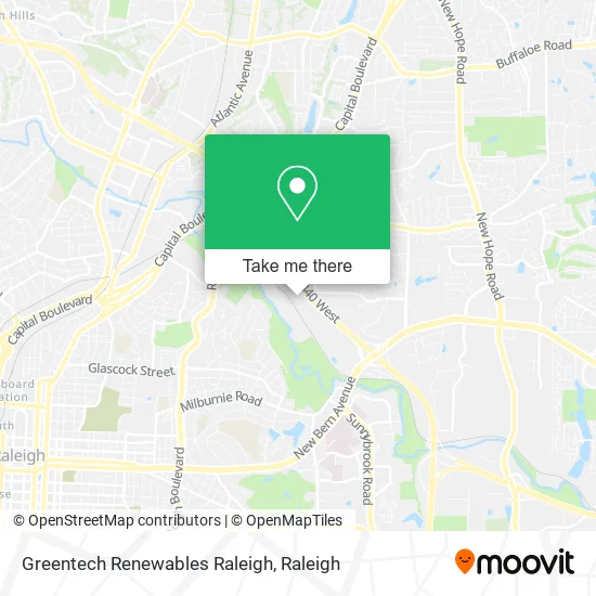 Greentech Renewables Raleigh map