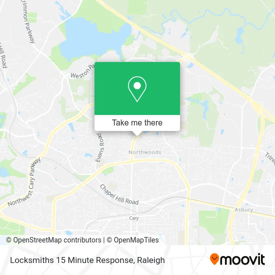 Locksmiths 15 Minute Response map