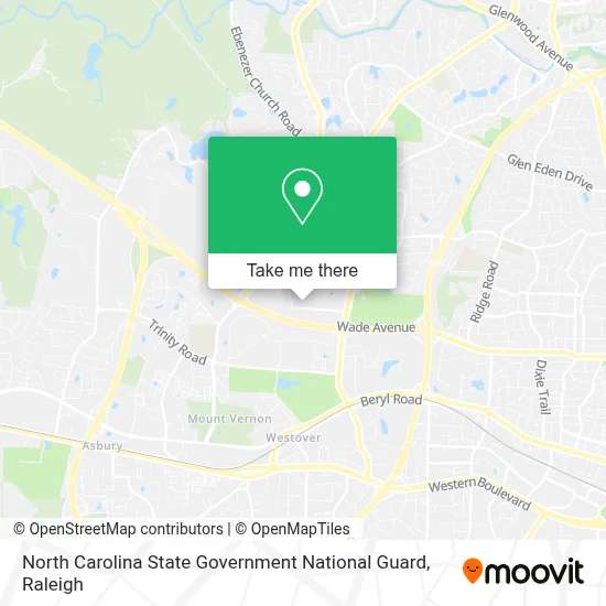 North Carolina State Government National Guard map
