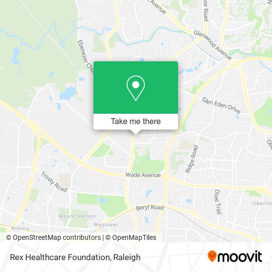 Rex Healthcare Foundation map