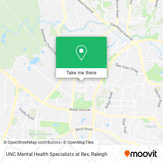 Mapa de UNC Mental Health Specialists at Rex