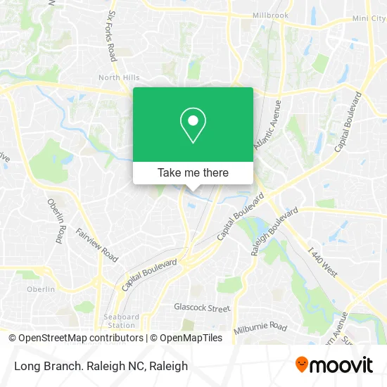 Mapa de Long Branch. Raleigh NC