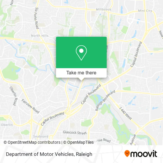 Department of Motor Vehicles map