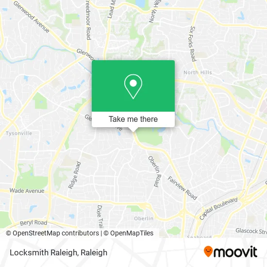 Locksmith Raleigh map