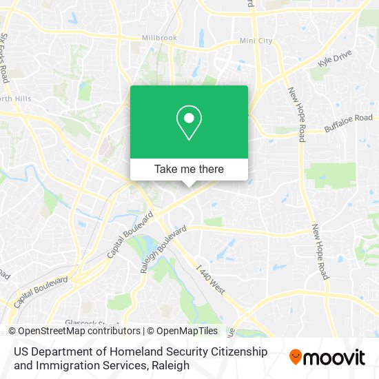 US Department of Homeland Security Citizenship and Immigration Services map