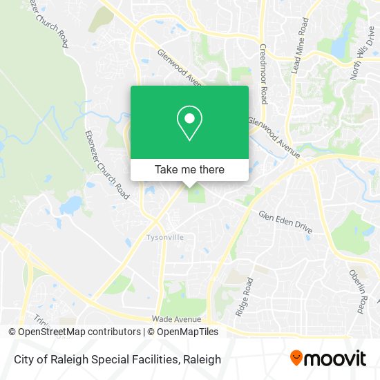 City of Raleigh Special Facilities map
