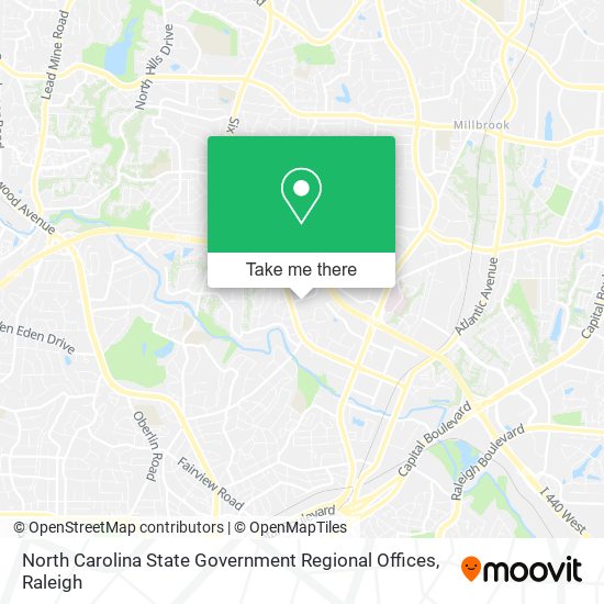 North Carolina State Government Regional Offices map