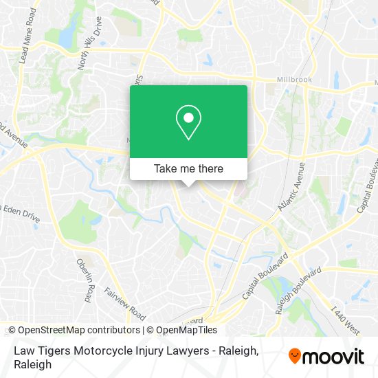 Law Tigers Motorcycle Injury Lawyers - Raleigh map