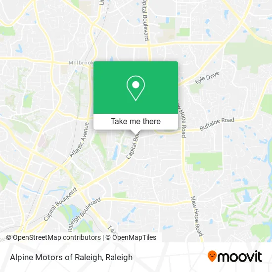 Alpine Motors of Raleigh map
