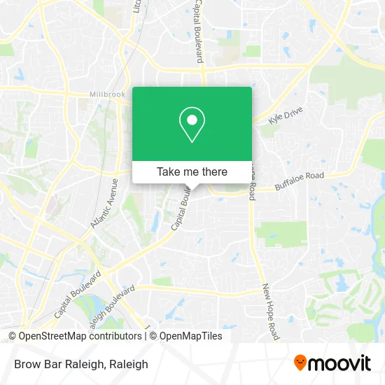 Brow Bar Raleigh map