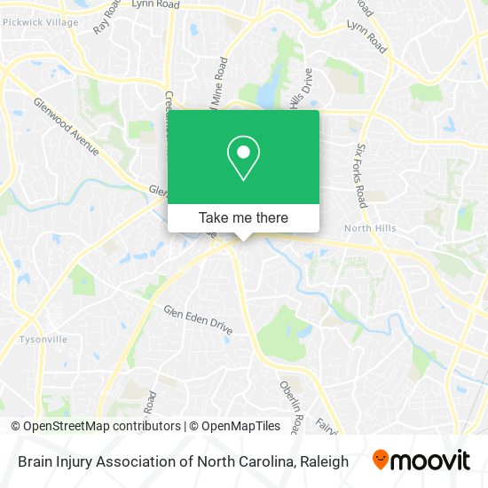 Brain Injury Association of North Carolina map