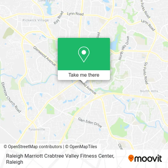 Raleigh Marriott Crabtree Valley Fitness Center map