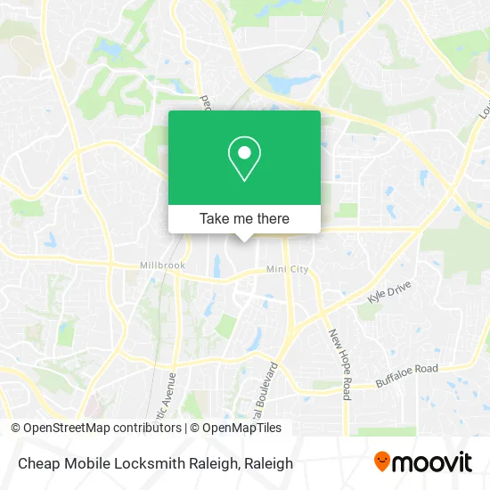 Mapa de Cheap Mobile Locksmith Raleigh