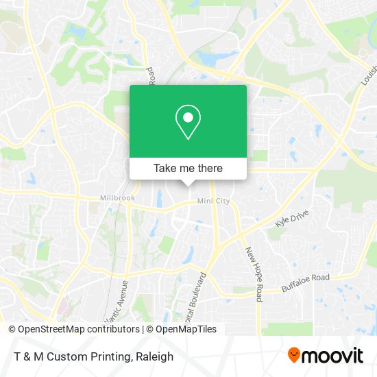 T & M Custom Printing map