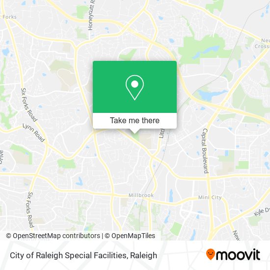 City of Raleigh Special Facilities map