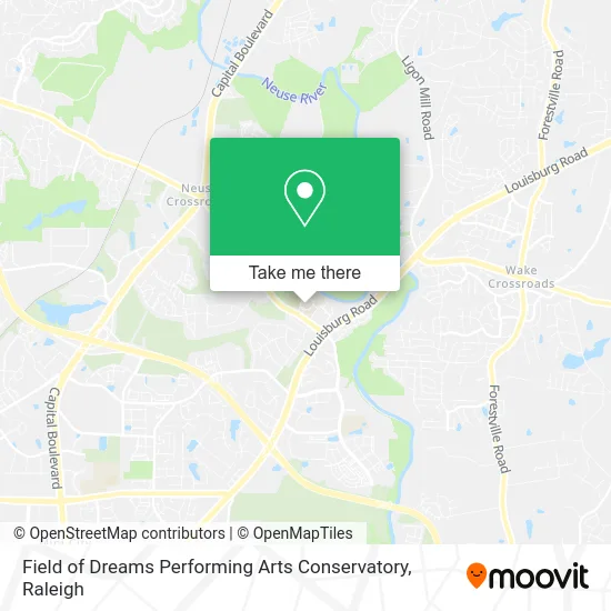 Field of Dreams Performing Arts Conservatory map