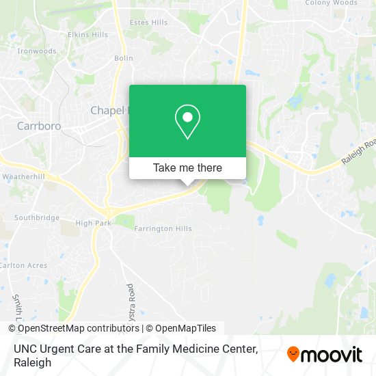 UNC Urgent Care at the Family Medicine Center map