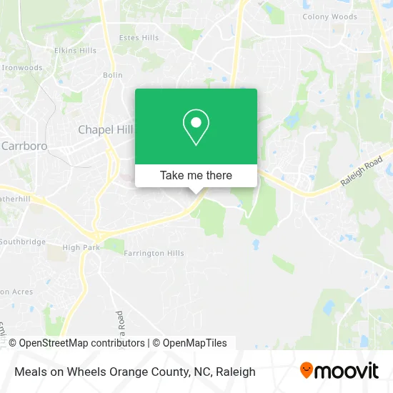 Meals on Wheels Orange County, NC map