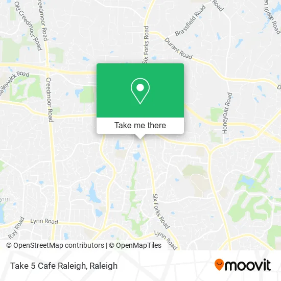 Take 5 Cafe Raleigh map