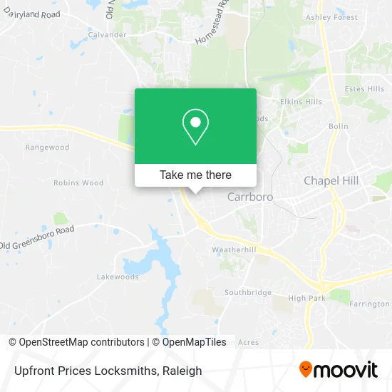 Upfront Prices Locksmiths map