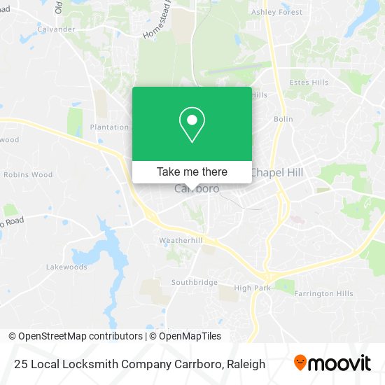 Mapa de 25 Local Locksmith Company Carrboro