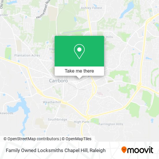 Family Owned Locksmiths Chapel Hill map