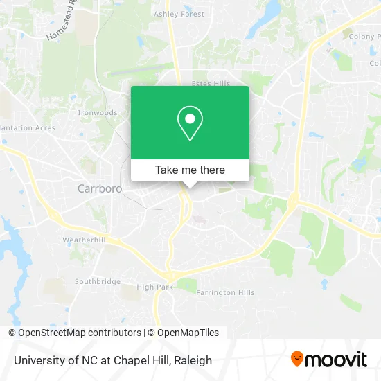 University of NC at Chapel Hill map