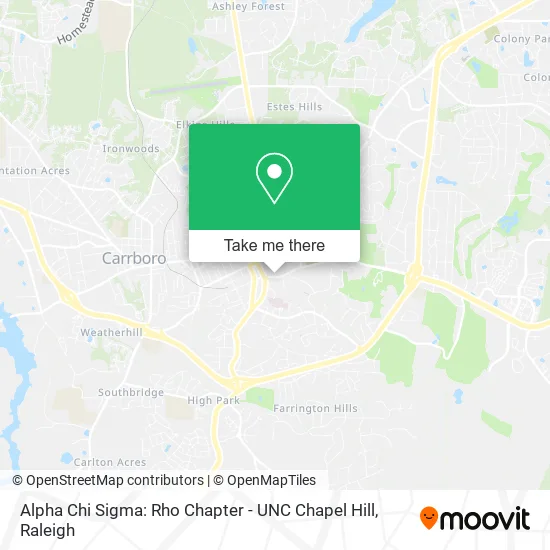 Mapa de Alpha Chi Sigma: Rho Chapter - UNC Chapel Hill