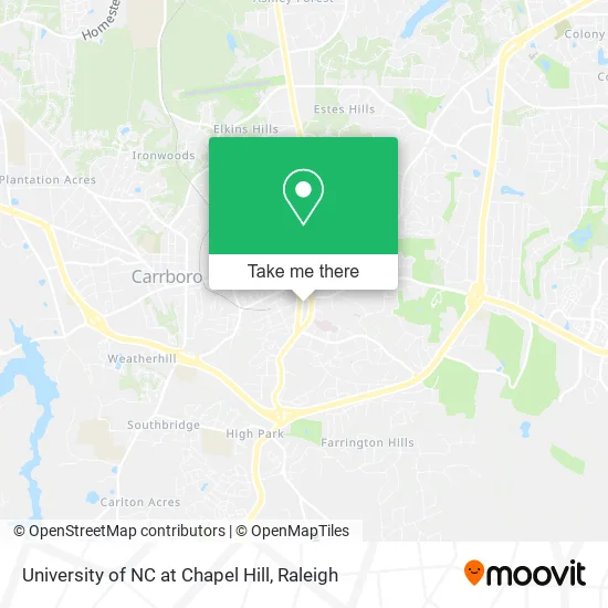 University of NC at Chapel Hill map