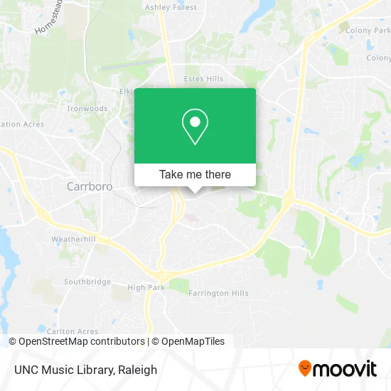 UNC Music Library map