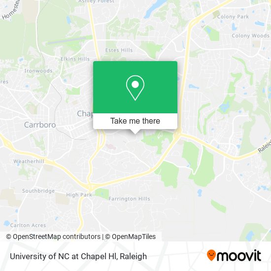 University of NC at Chapel Hl map