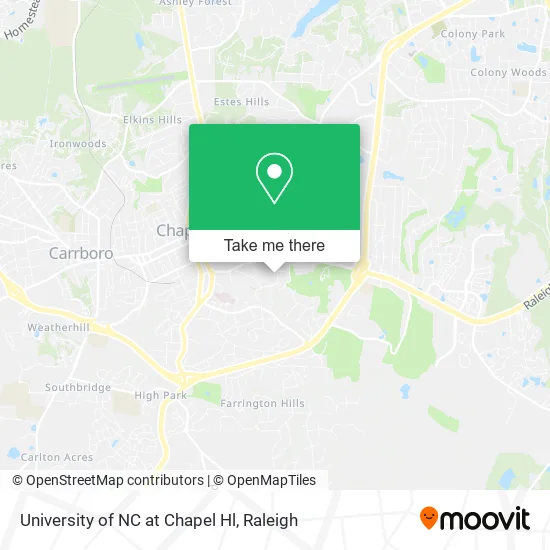 University of NC at Chapel Hl map