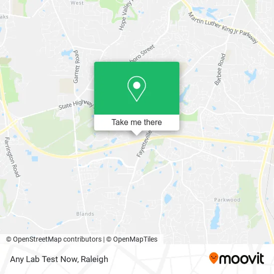 Any Lab Test Now map