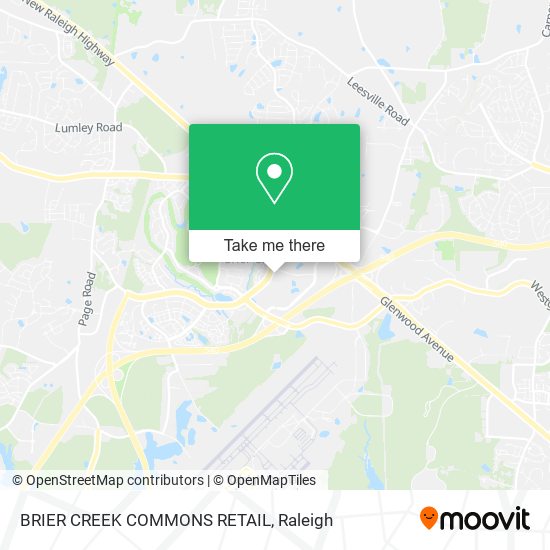 BRIER CREEK COMMONS RETAIL map