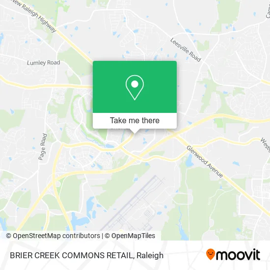 BRIER CREEK COMMONS RETAIL map