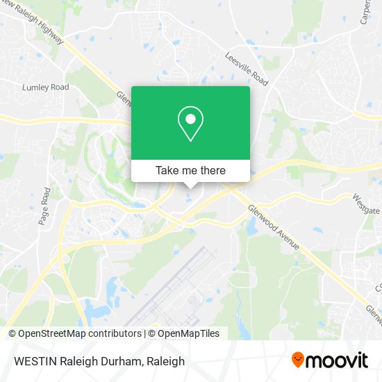 WESTIN Raleigh Durham map