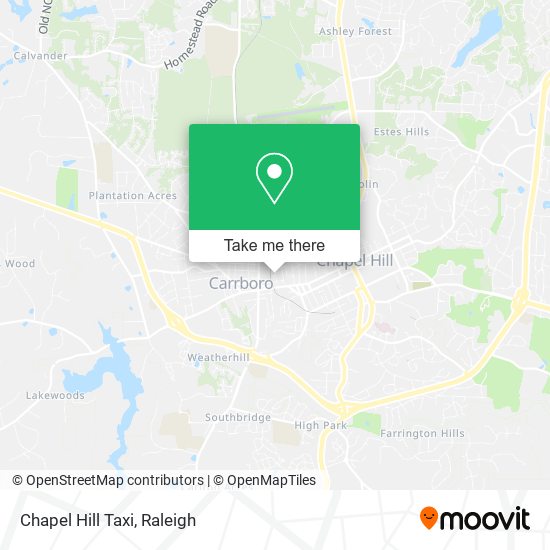 Mapa de Chapel Hill Taxi