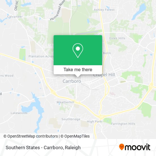 Mapa de Southern States - Carrboro