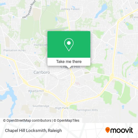 Mapa de Chapel Hill Locksmith