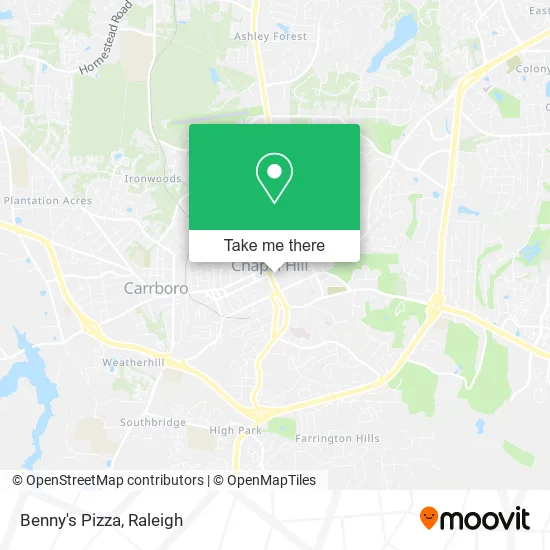 Benny's Pizza map