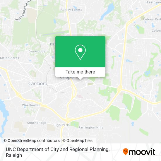 Mapa de UNC Department of City and Regional Planning