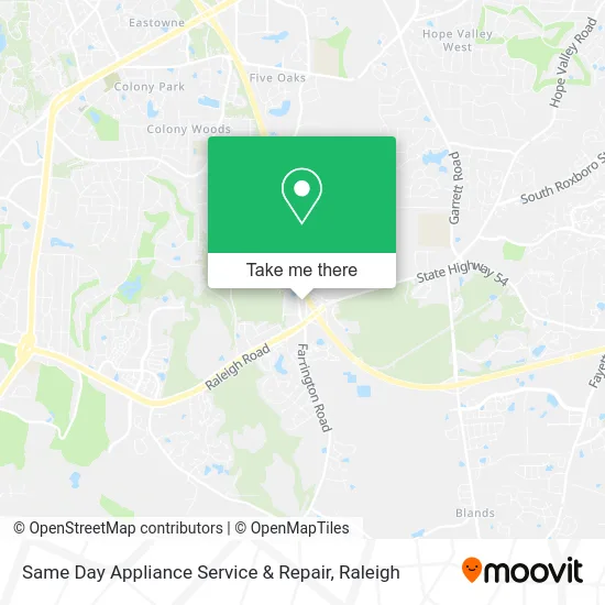 Same Day Appliance Service & Repair map