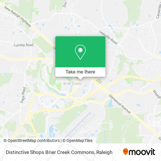Distinctive Shops Brier Creek Commons map