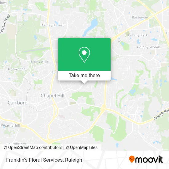 Franklin's Floral Services map