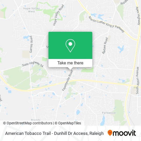 American Tobacco Trail - Dunhill Dr Access map