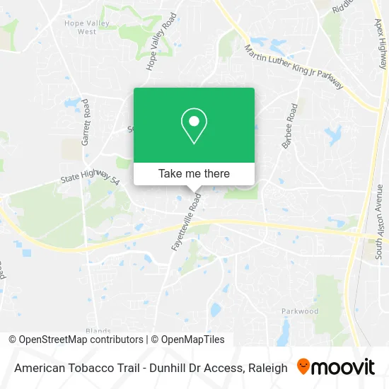 American Tobacco Trail - Dunhill Dr Access map