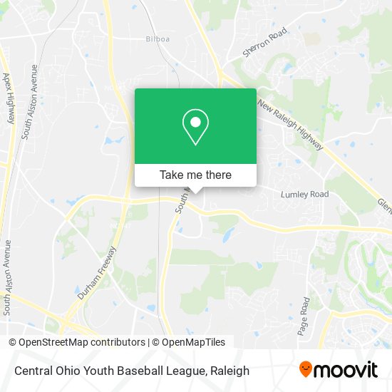 Mapa de Central Ohio Youth Baseball League