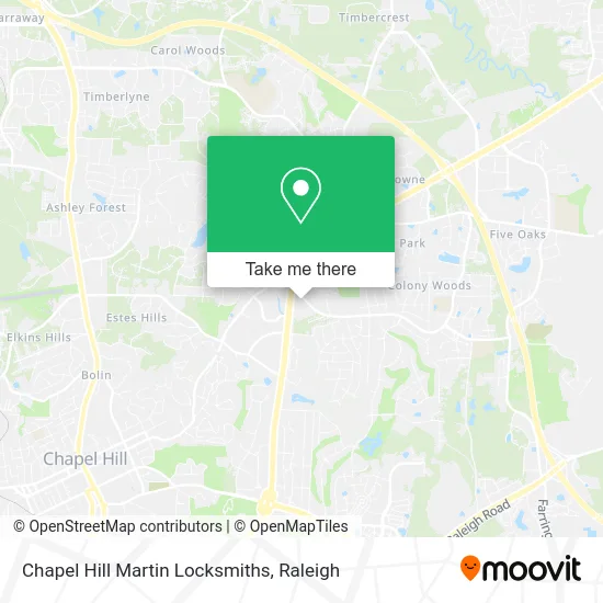 Chapel Hill Martin Locksmiths map