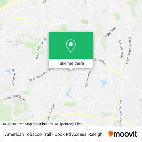 American Tobacco Trail - Cook Rd Access map