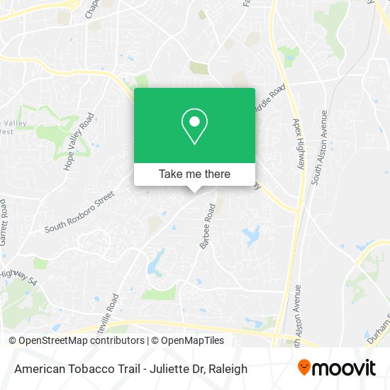 American Tobacco Trail - Juliette Dr map